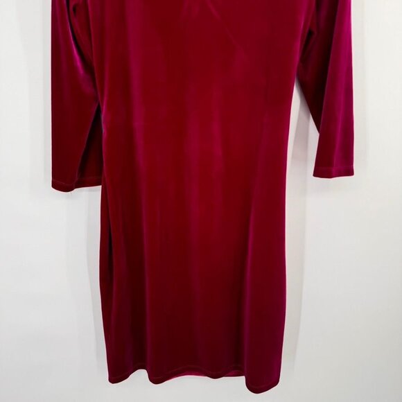 Anne Klein  Classic Wrap Stretch Velvet Dress Rhinestone Chain Buckle raspberry - Picture 16 of 16